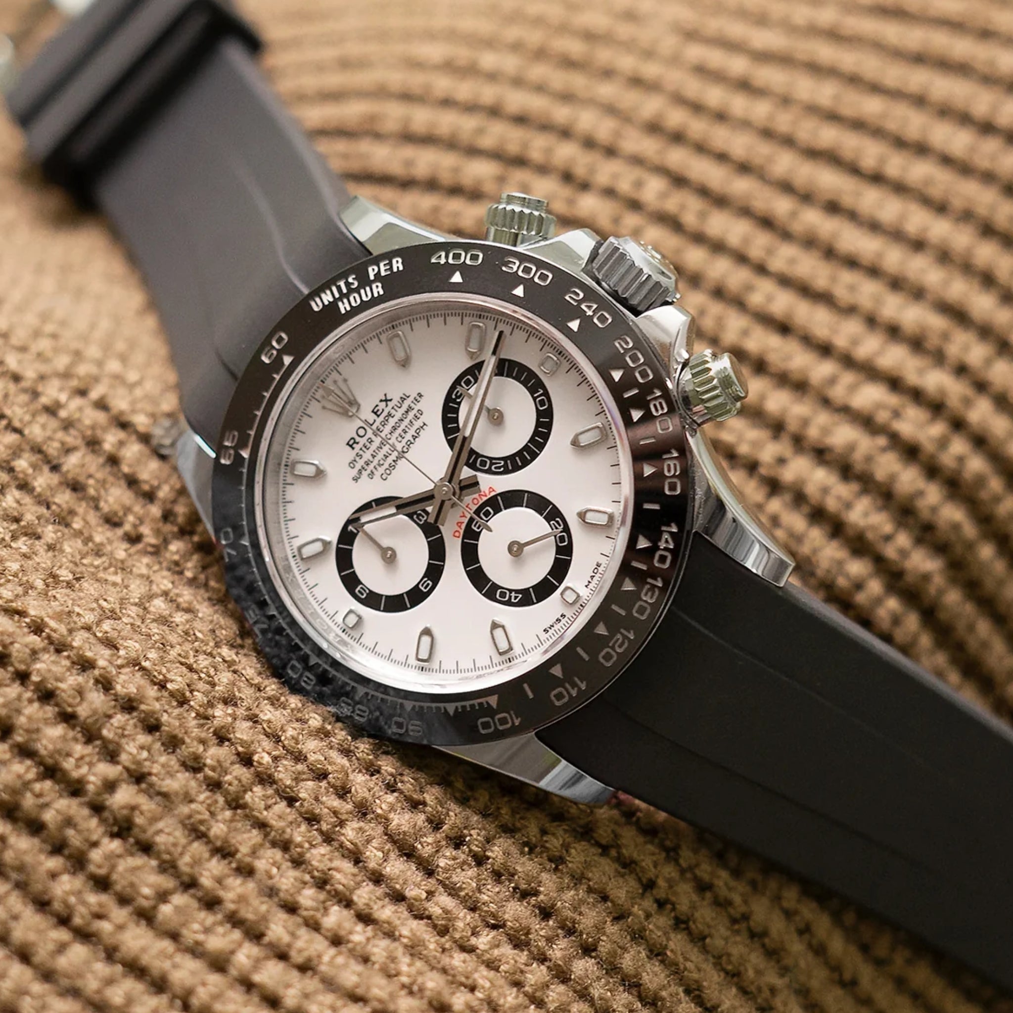 Kautschukarmband – für Rolex Daytona – Schwarz - Helvetus DE