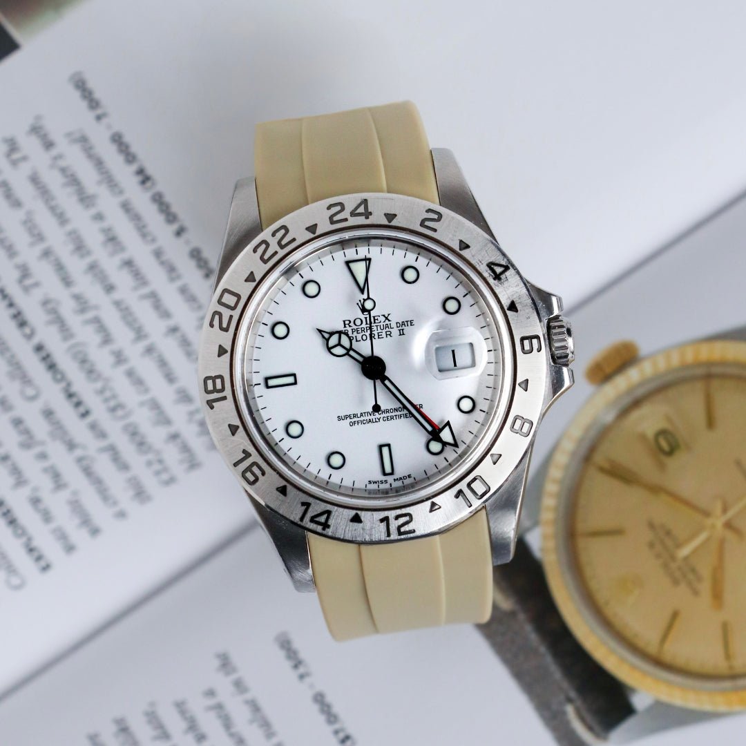 Kautschukarmband für Rolex Explorer II – Beige - Helvetus DE