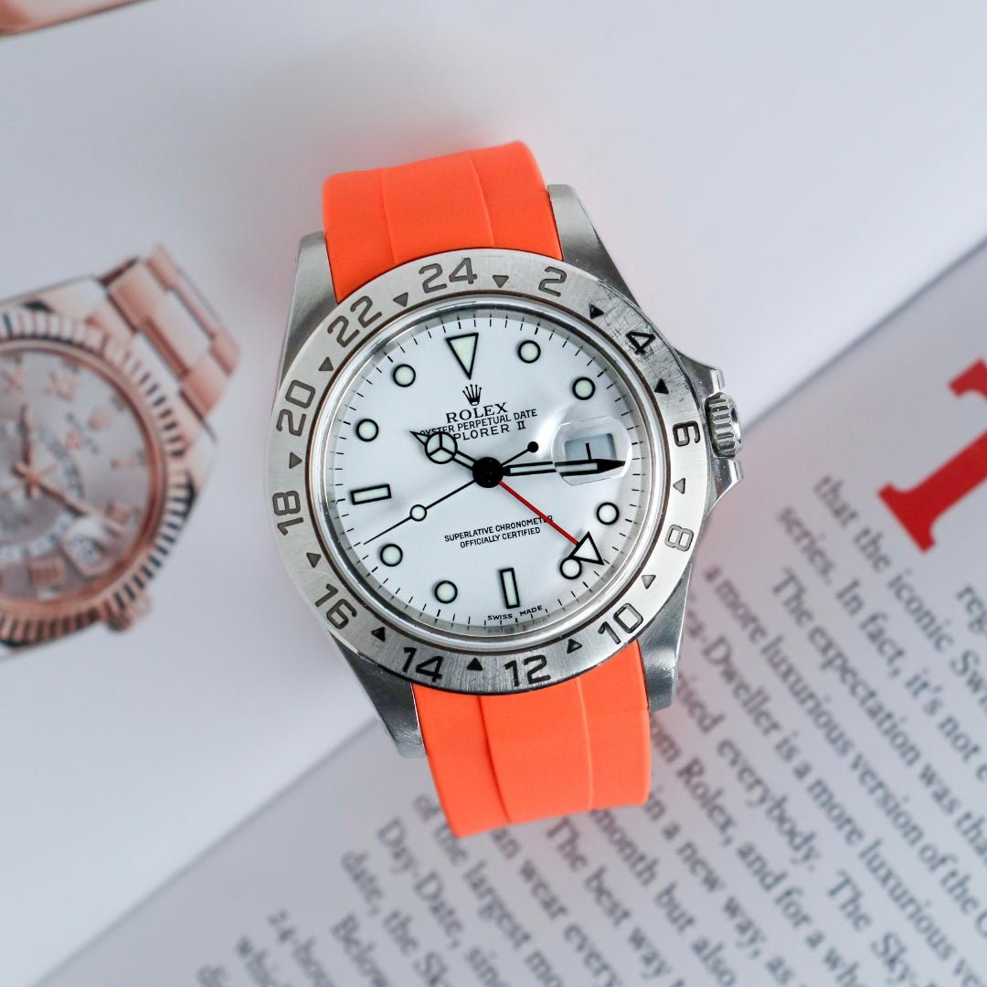 Kautschukarmband für Rolex Explorer II – Orange - Helvetus DE