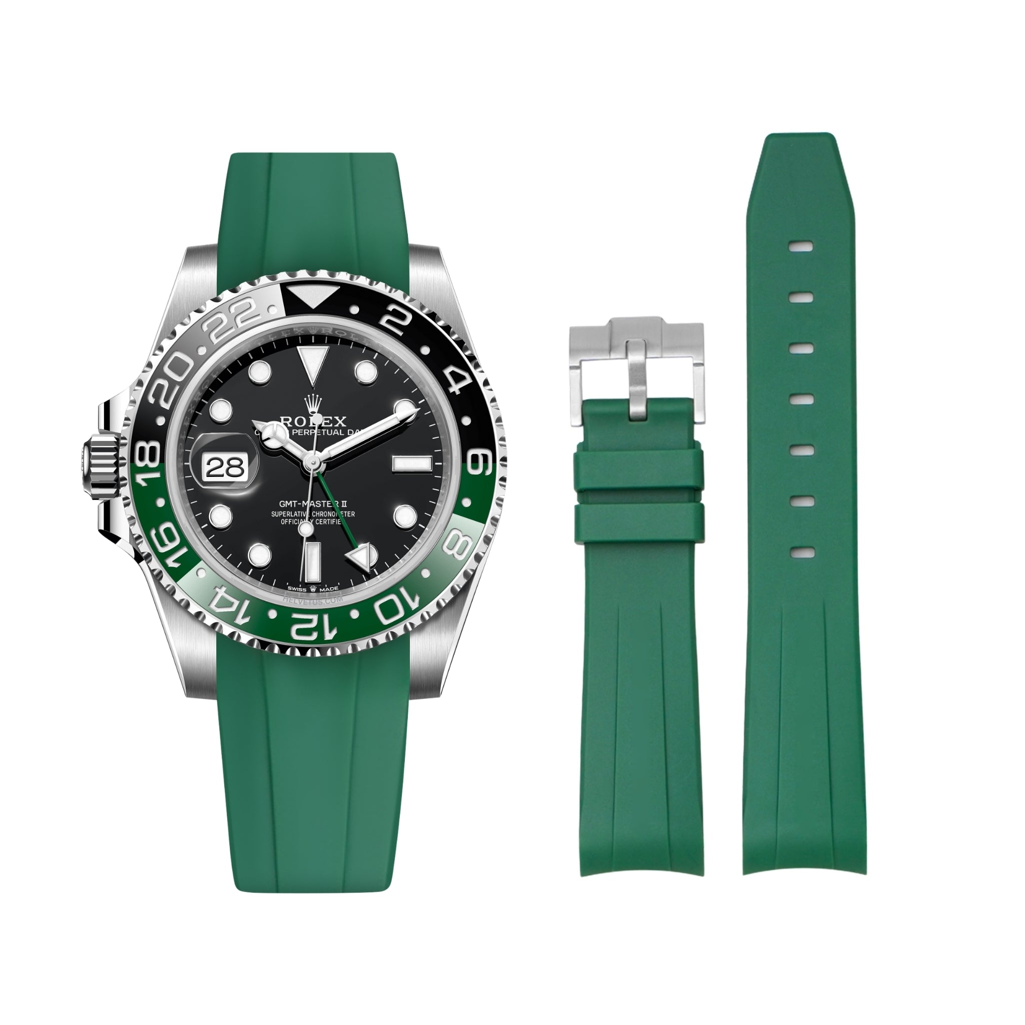 Kautschukarmband für Rolex GMT - Master II – Grün - Helvetus DE