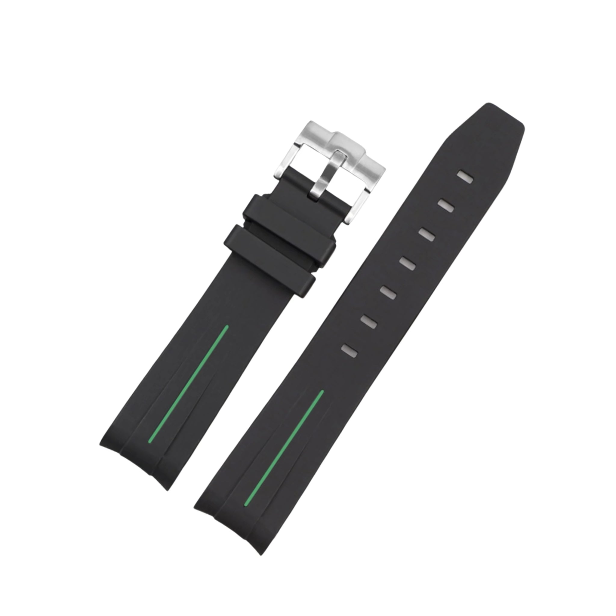 Kautschukarmband für Rolex Milgauss in Schwarz/Grün - Helvetus DE