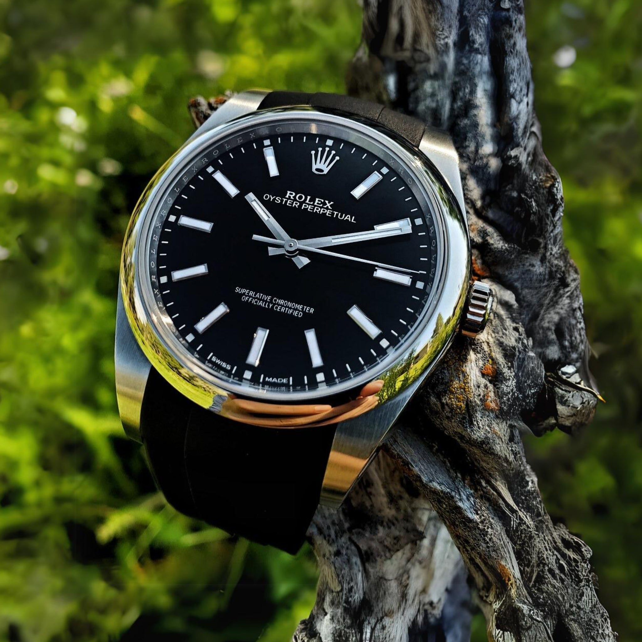 Kautschukarmband für Rolex Oyster Perpetual 36mm – Schwarz - Helvetus DE