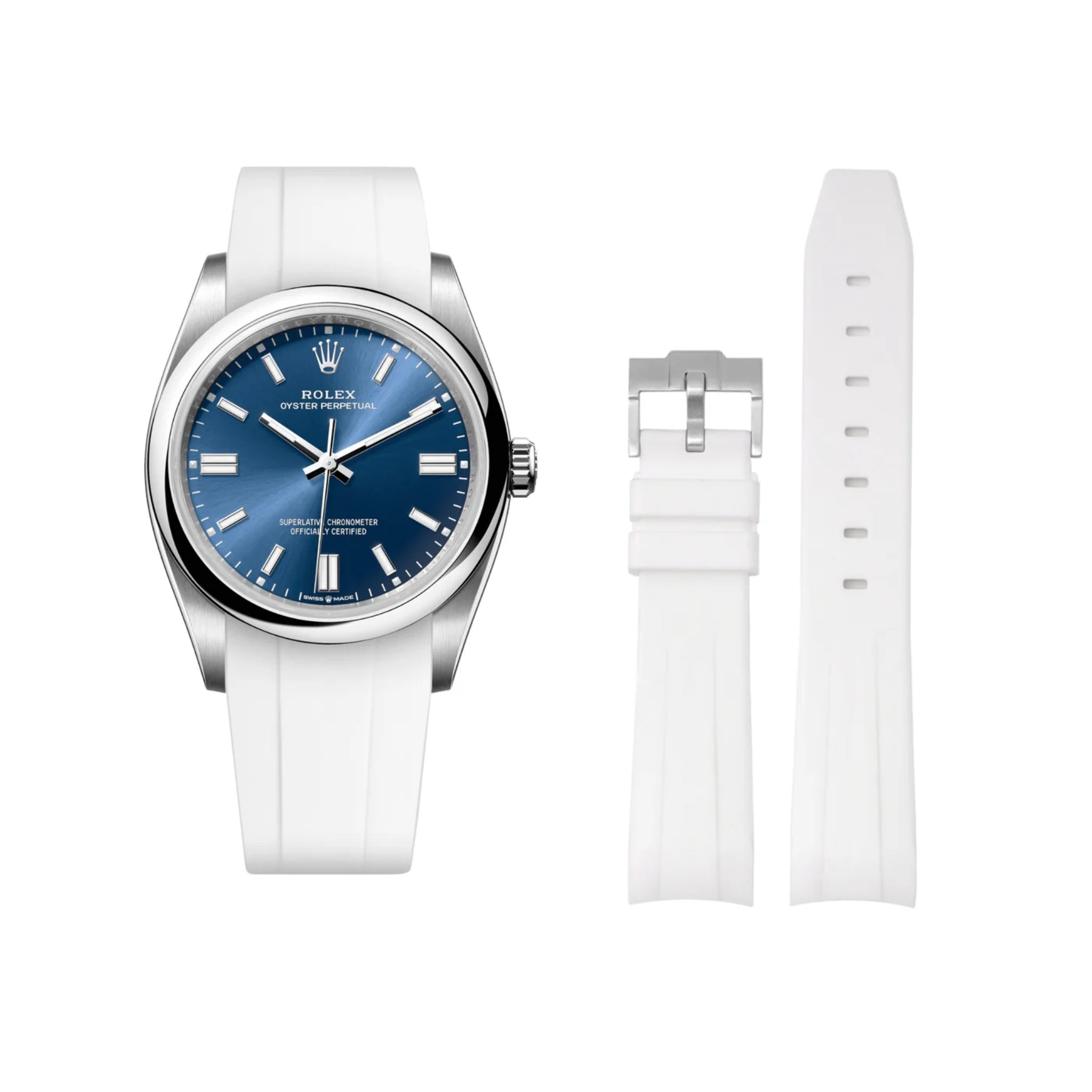 Kautschukarmband für Rolex Oyster Perpetual 36mm – Weiss - Helvetus DE