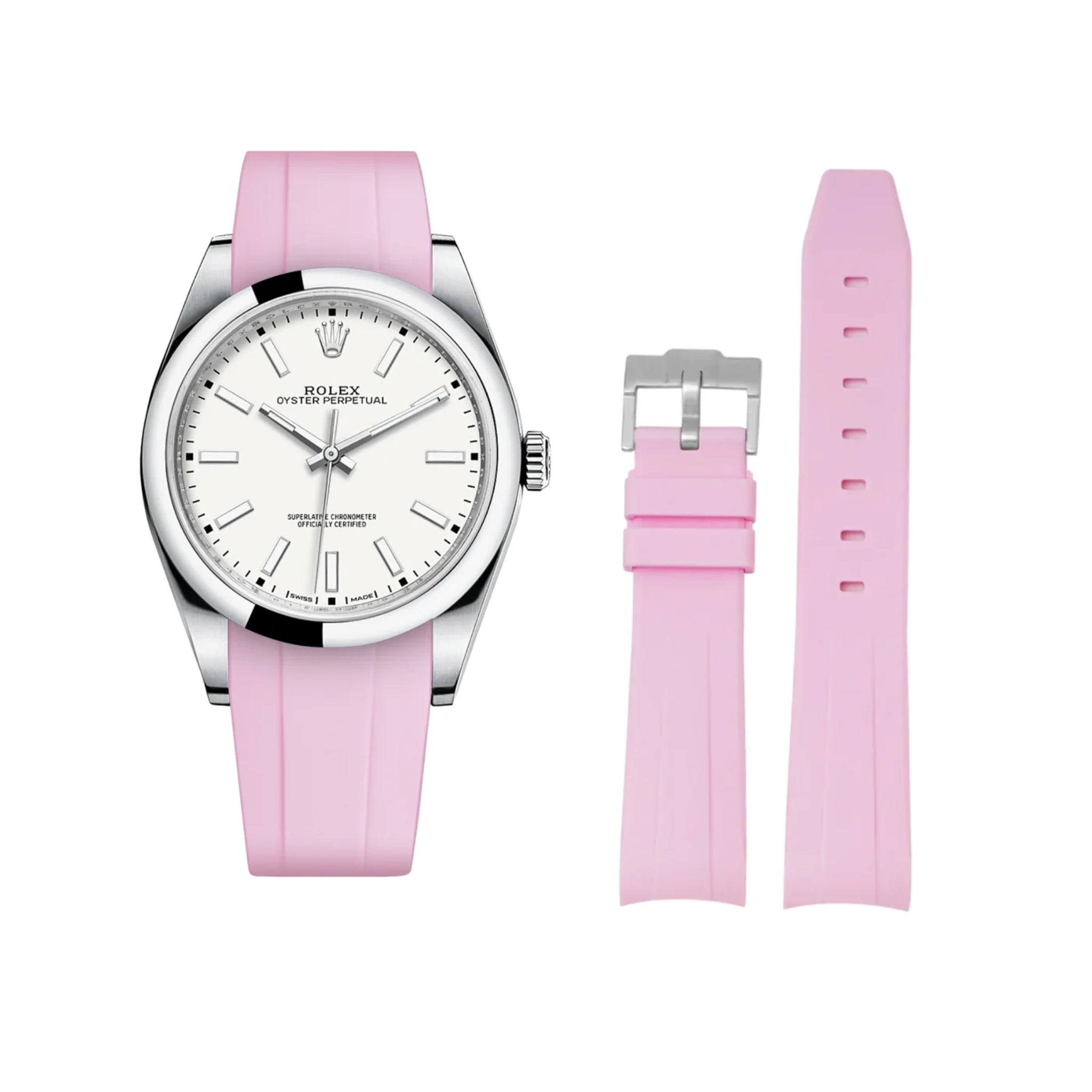 Kautschukarmband für Rolex Oyster Perpetual 39mm – Pink - Helvetus DE