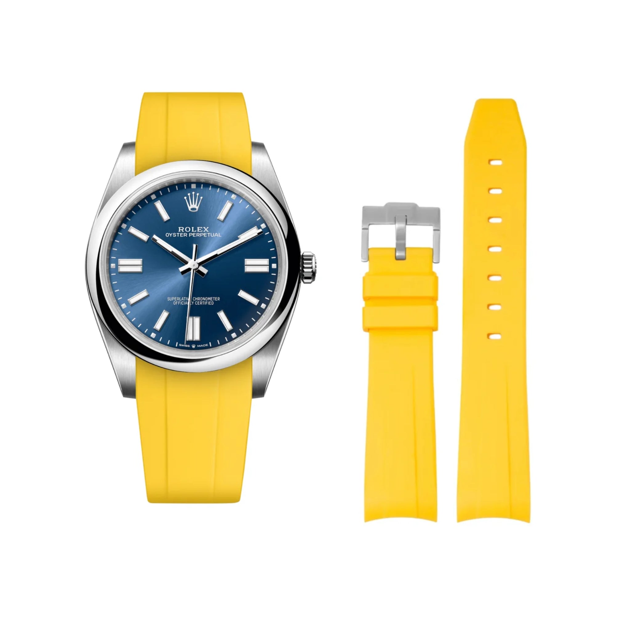 Kautschukarmband für Rolex Oyster Perpetual 41mm – Gelb - Helvetus DE