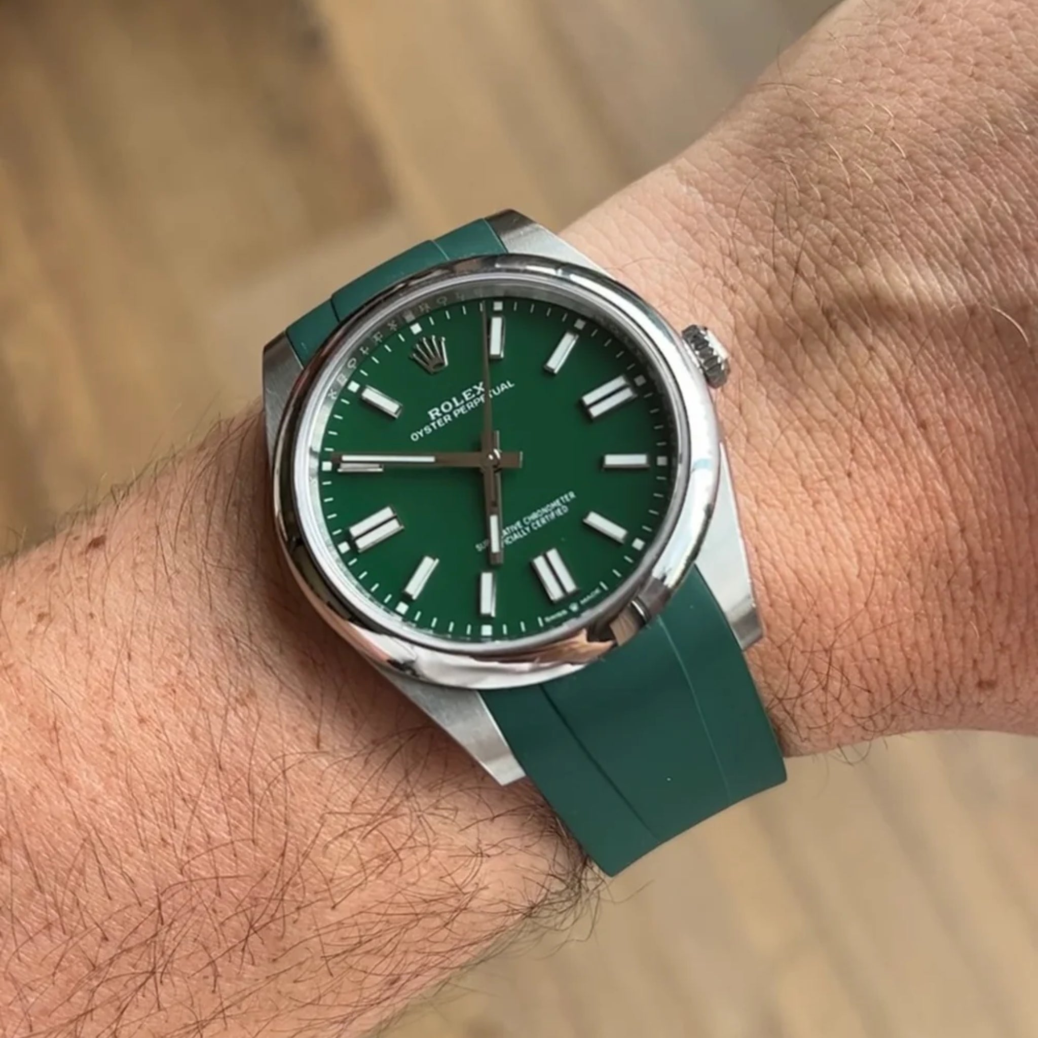 Kautschukarmband für Rolex Oyster Perpetual 41mm – Grün - Helvetus DE