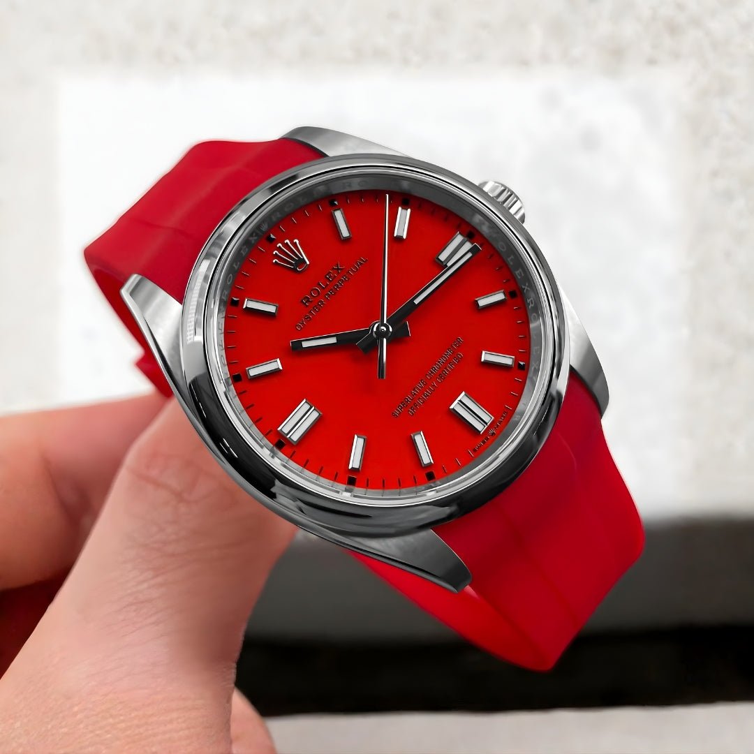 Kautschukarmband für Rolex Oyster Perpetual 41mm – Rot - Helvetus DE