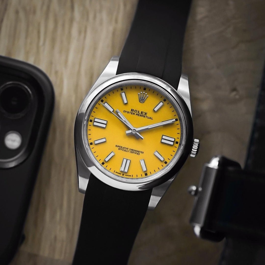 Kautschukarmband für Rolex Oyster Perpetual 41mm – Schwarz - Helvetus DE