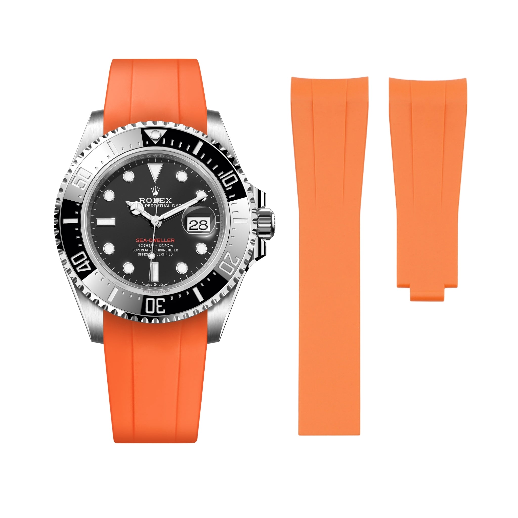 Kautschukarmband für Rolex Sea - Dweller – Orange - Helvetus DE
