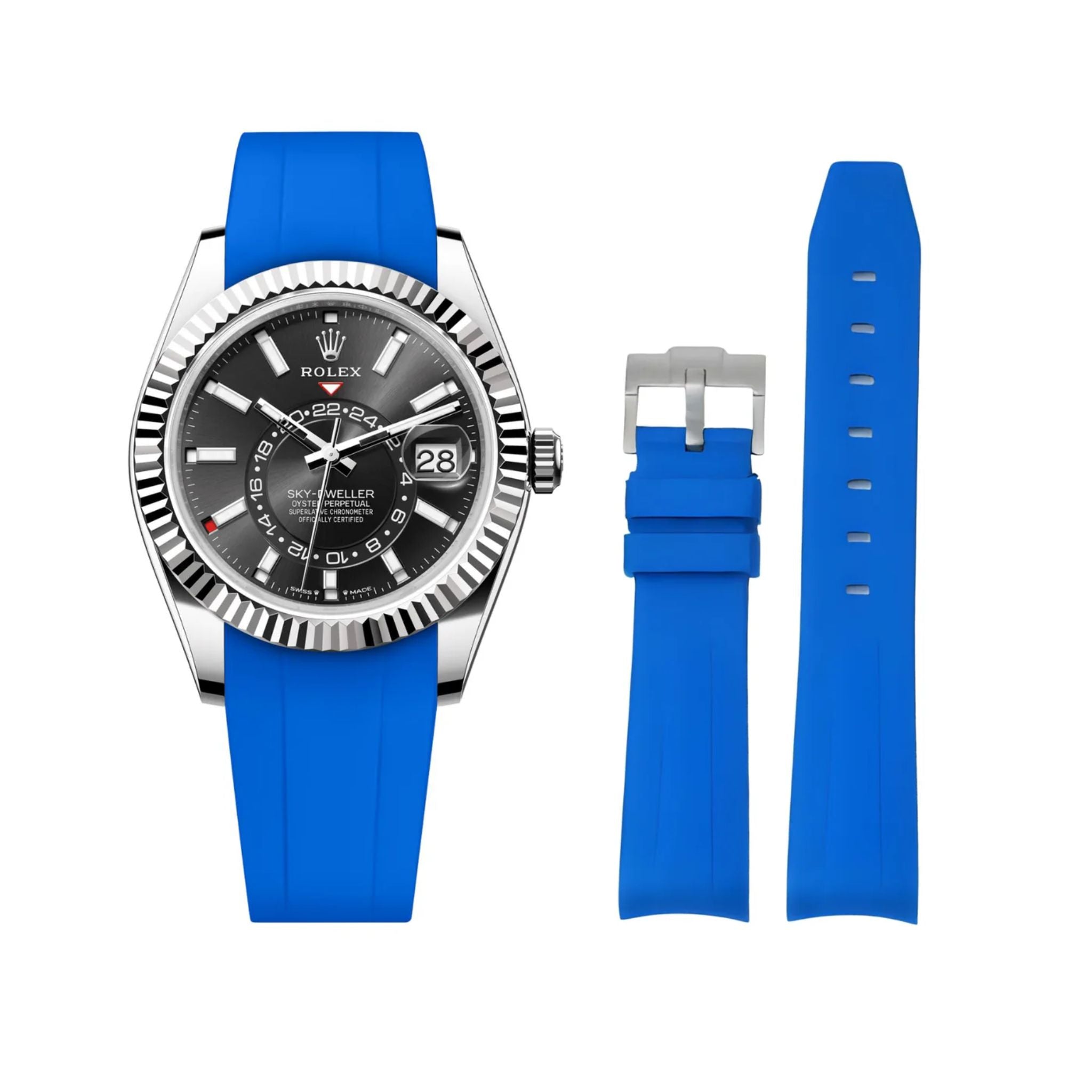 Kautschukarmband für Rolex Sky - Dweller – Blau - Helvetus DE