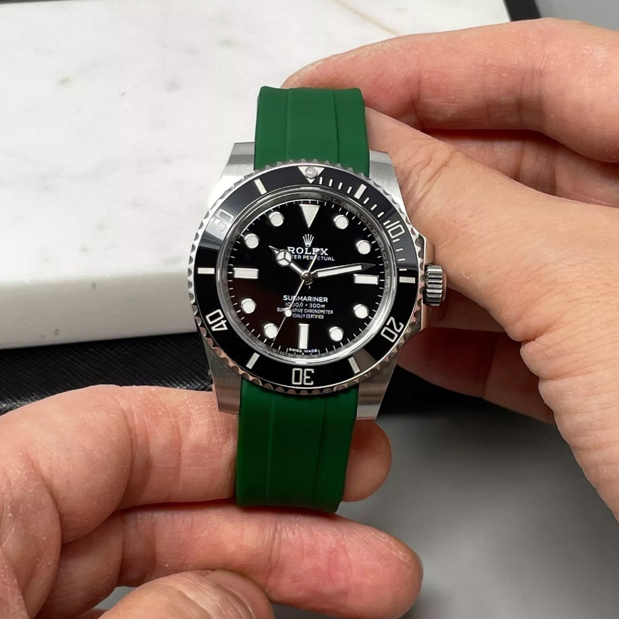 Kautschukarmband – für Rolex Submariner – Grün - Helvetus DE