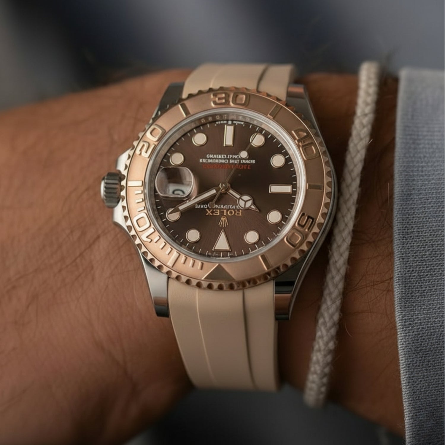 Kautschukarmband für Rolex Yacht - Master 40mm/42mm – Beige - Helvetus DE