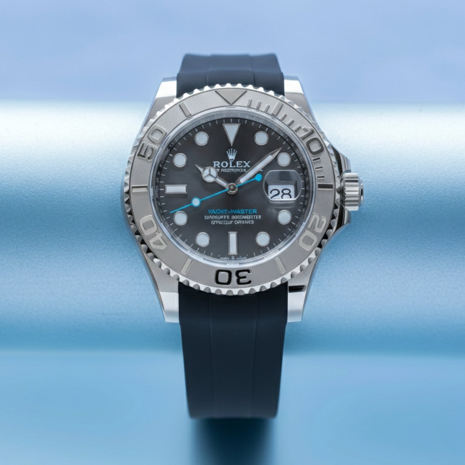 Kautschukarmband für Rolex Yacht - Master 40mm/42mm/37mm – Schwarz - Helvetus DE