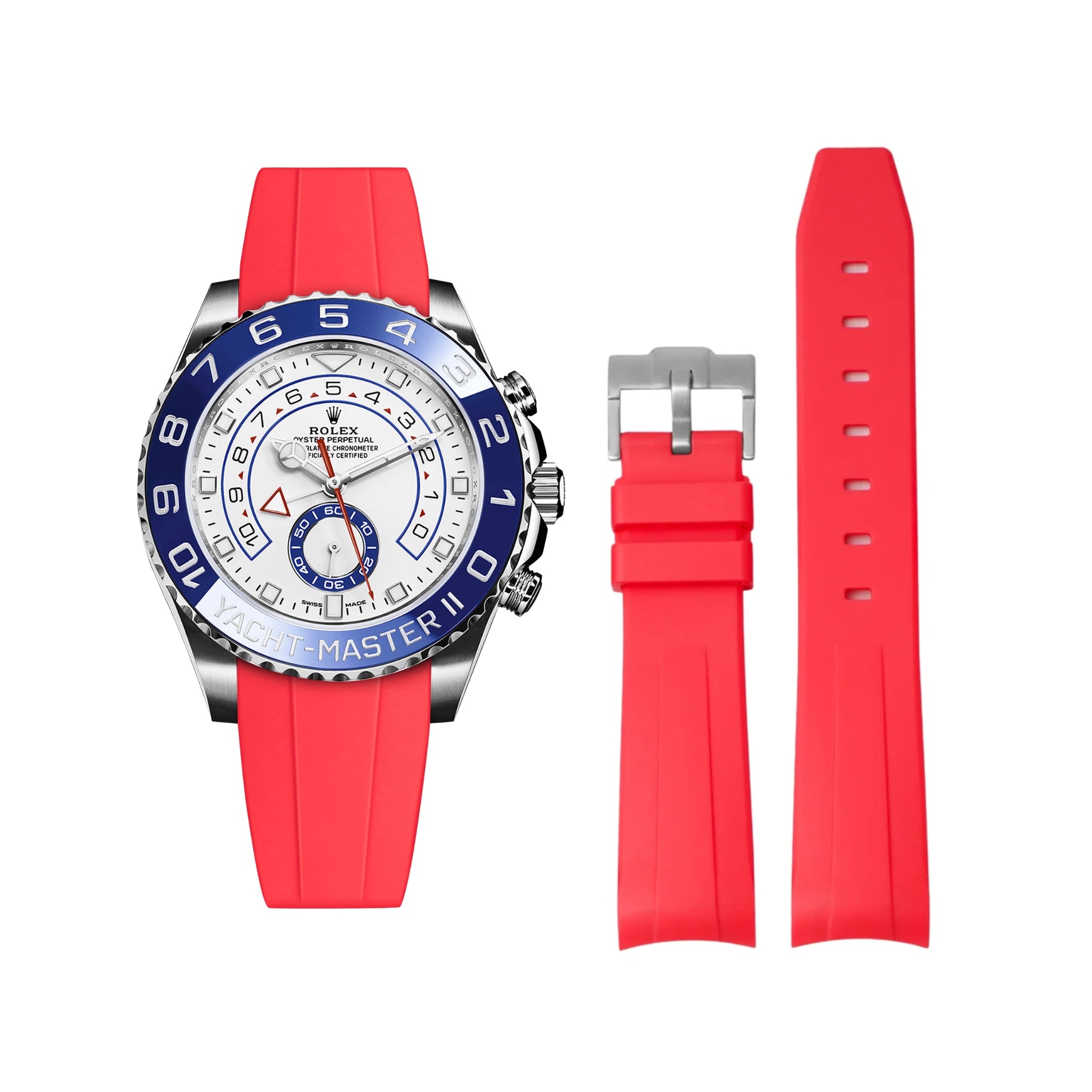 Kautschukarmband für Rolex Yacht - Master II – Rot - Helvetus DE