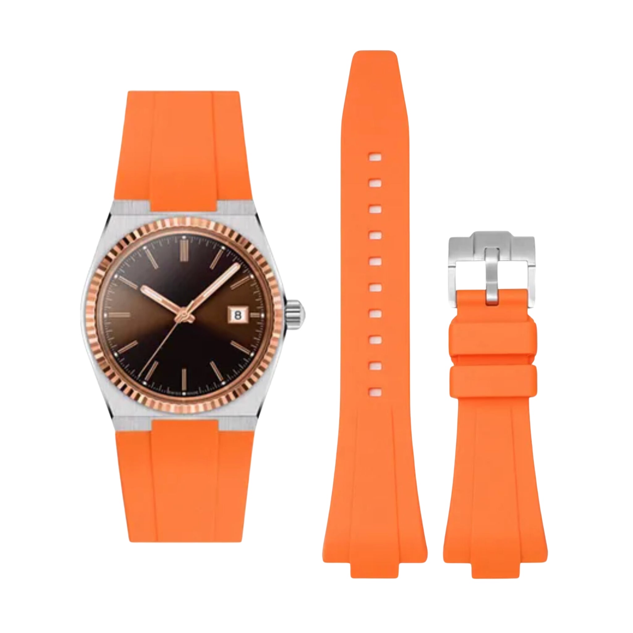 Kautschukarmband – Für Tissot PRX – Orange - Helvetus DE