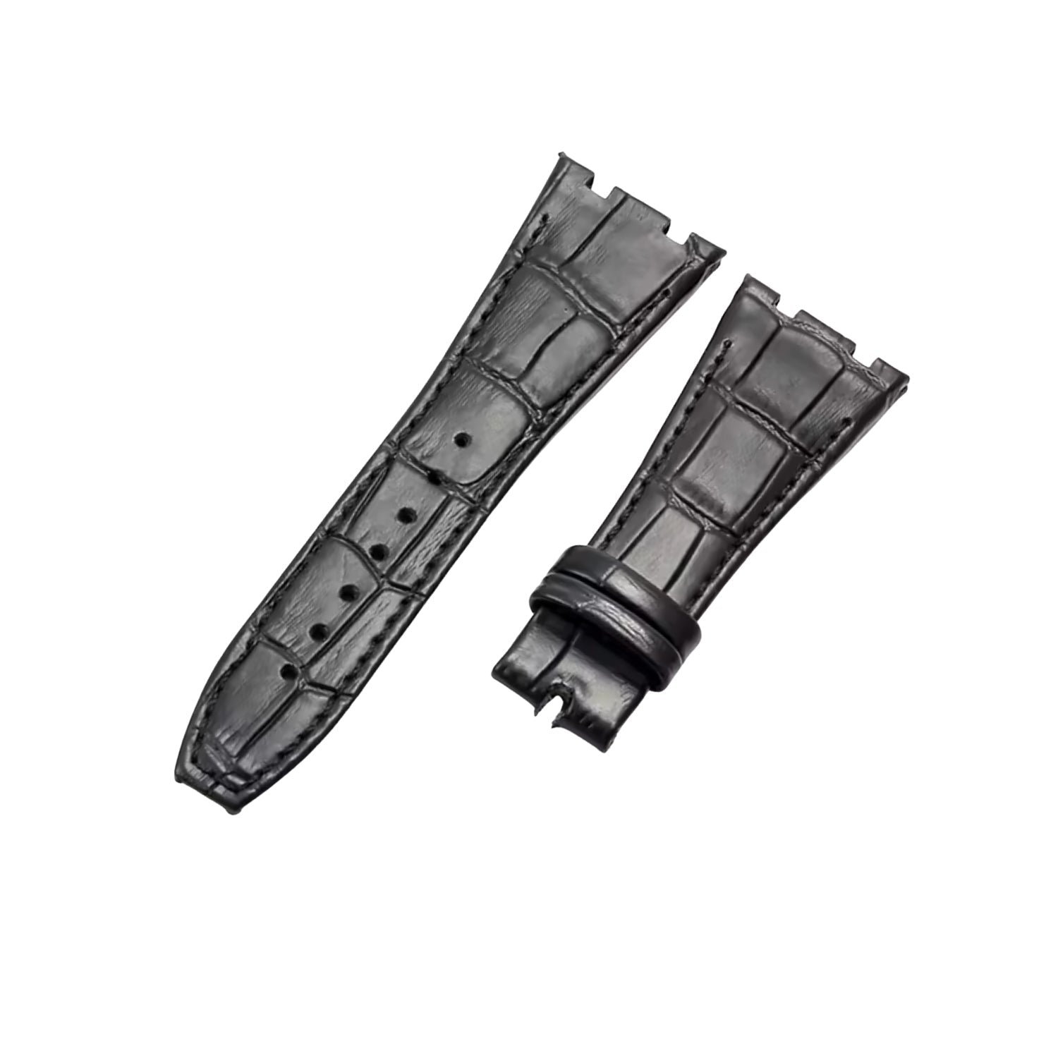 Krokodillederarmband – Für Audemars Piguet Royal Oak 41mm mm – Schwarz - Helvetus DE