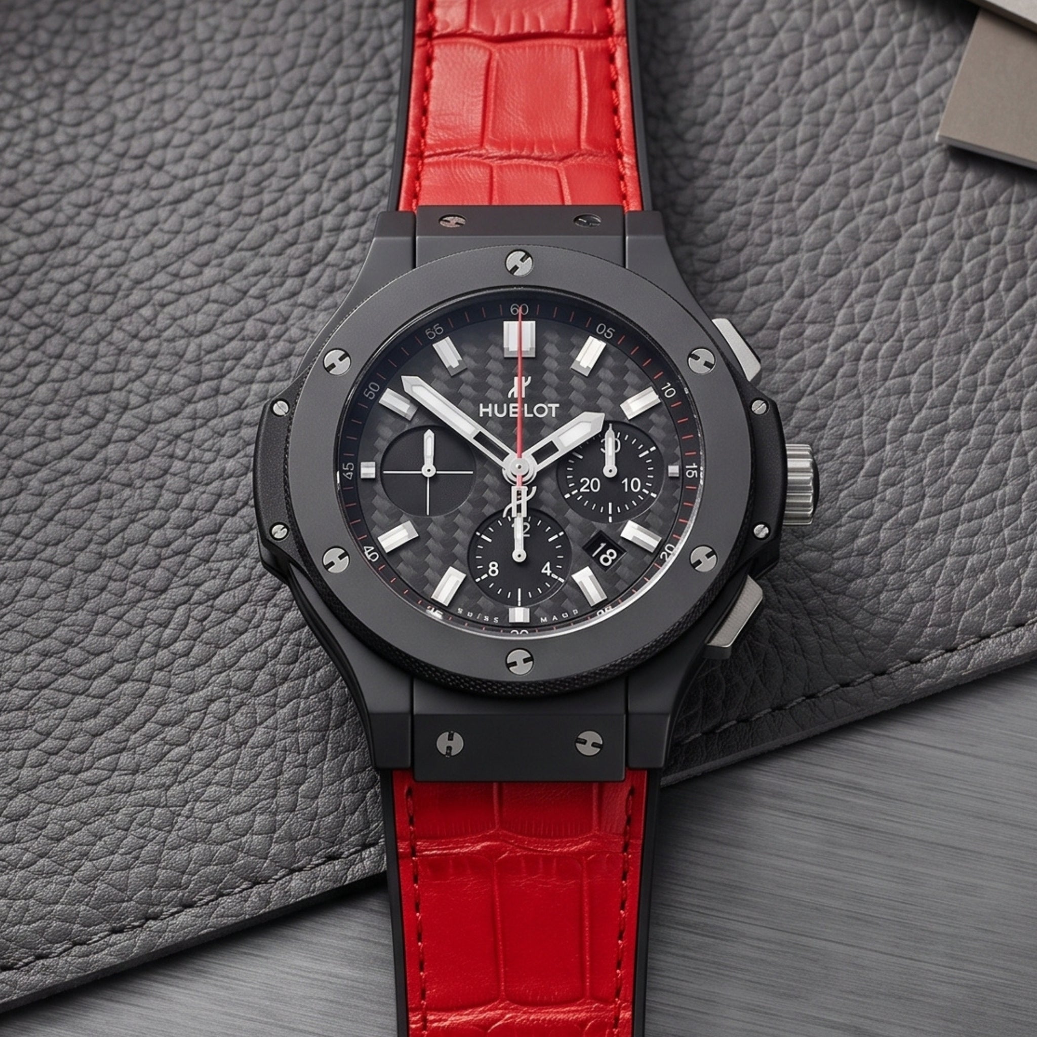 Leder Armband - Für Hublot Big Bang 44mm - Rot - Helvetus
