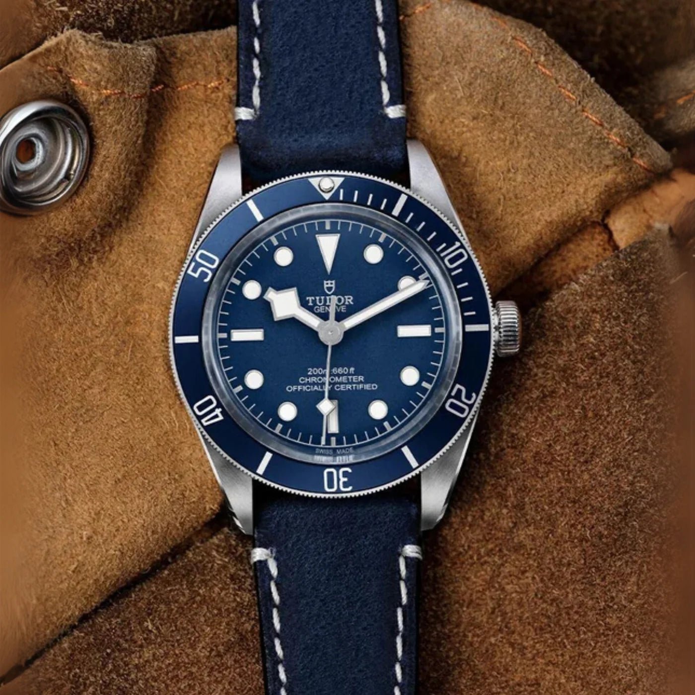 Leder Armband - Für alle Tudor Uhren - Blau - Helvetus DE