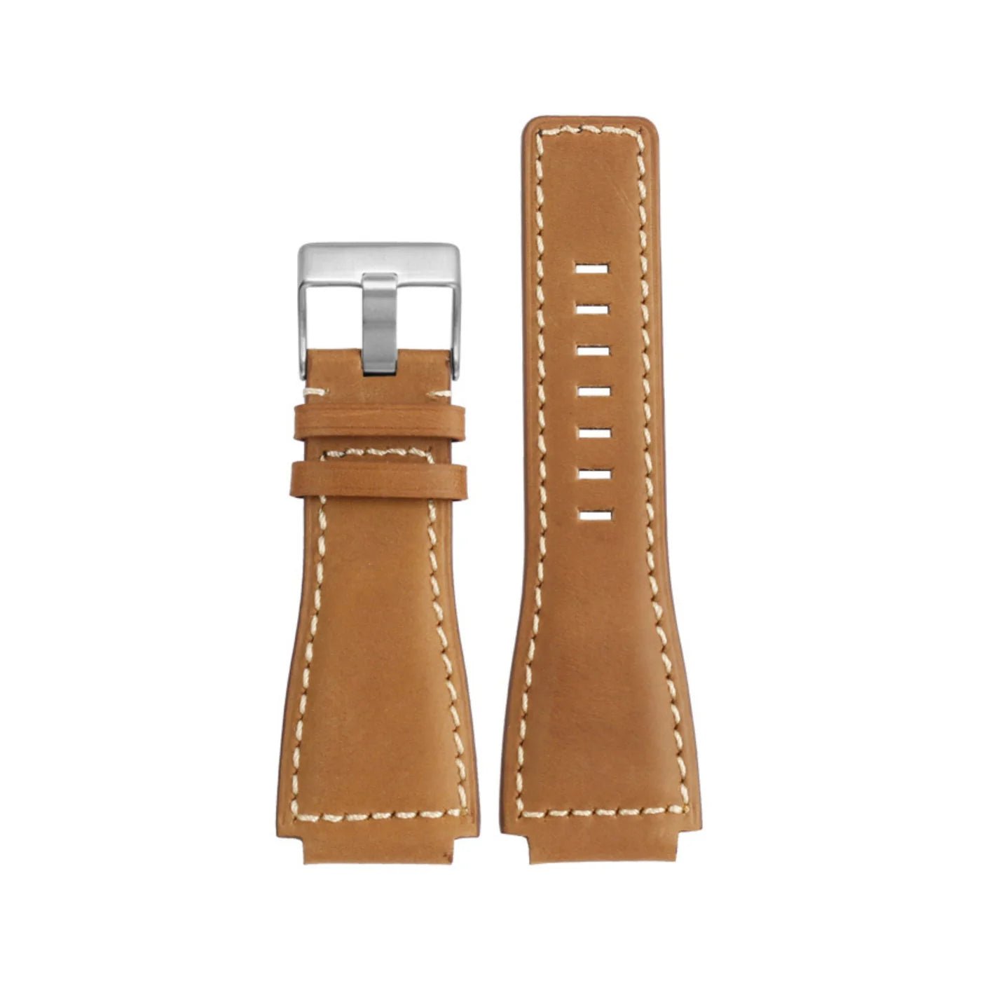 Leder Armband - fur Bell & Ross BR - 01 | BR - 03 - Hell Braun - Helvetus DE