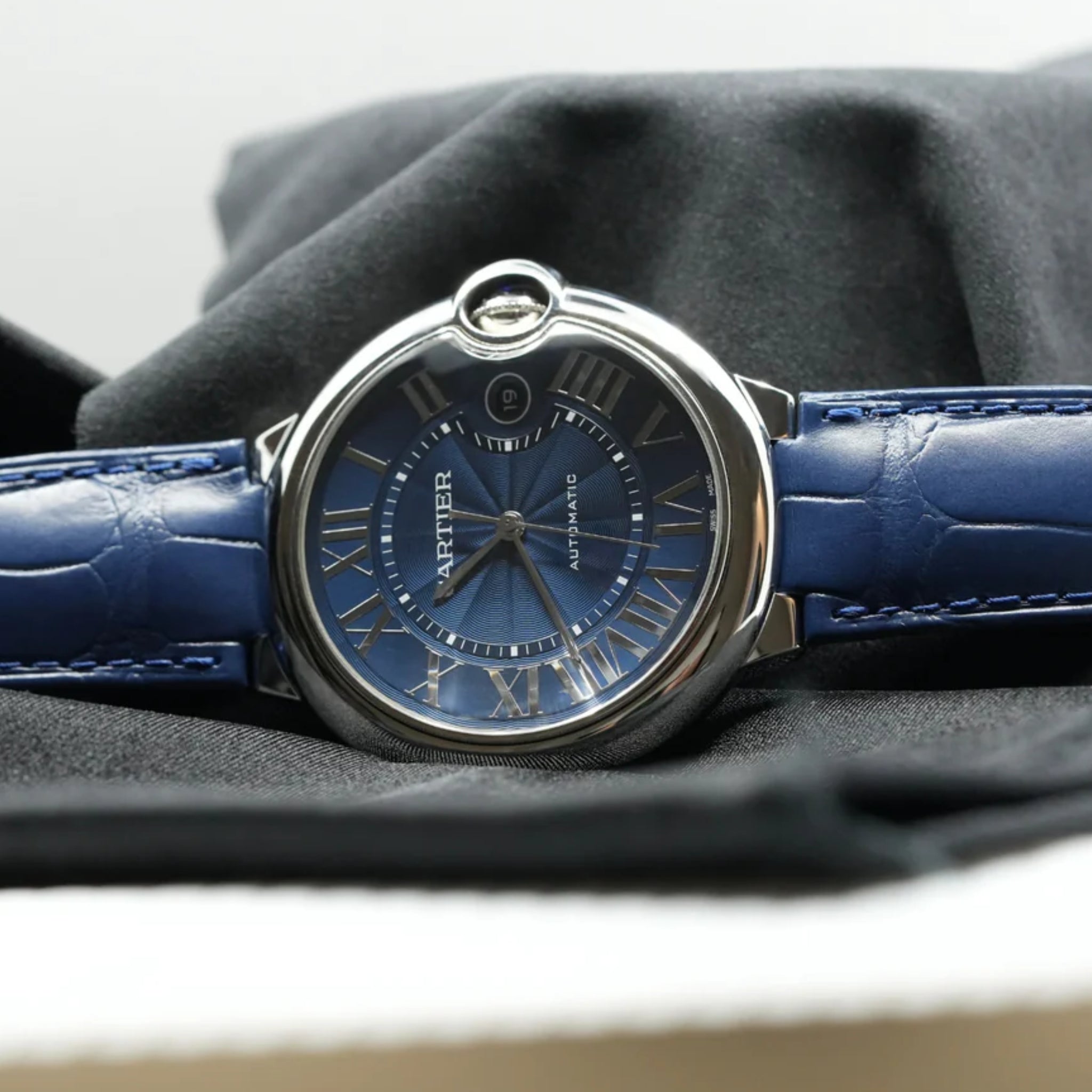 Leder Armband für Cartier Ballon Bleu – Blau - Helvetus DE