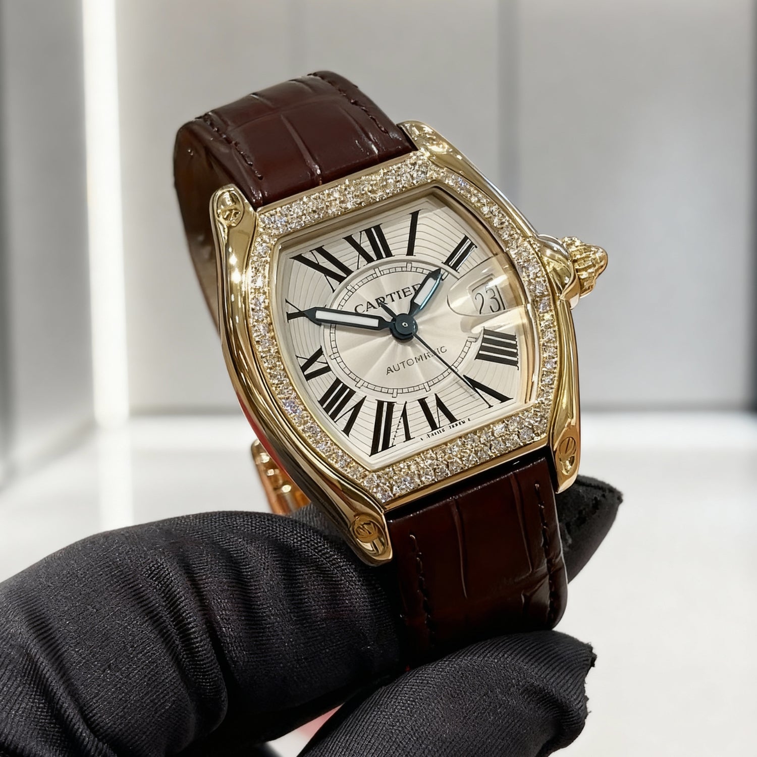 Leder Armband - für Cartier Roadster - Braun - Helvetus DE