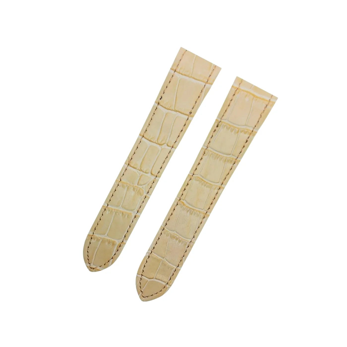 Leder Armband - für Cartier Santos 100 - Beige - Helvetus DE