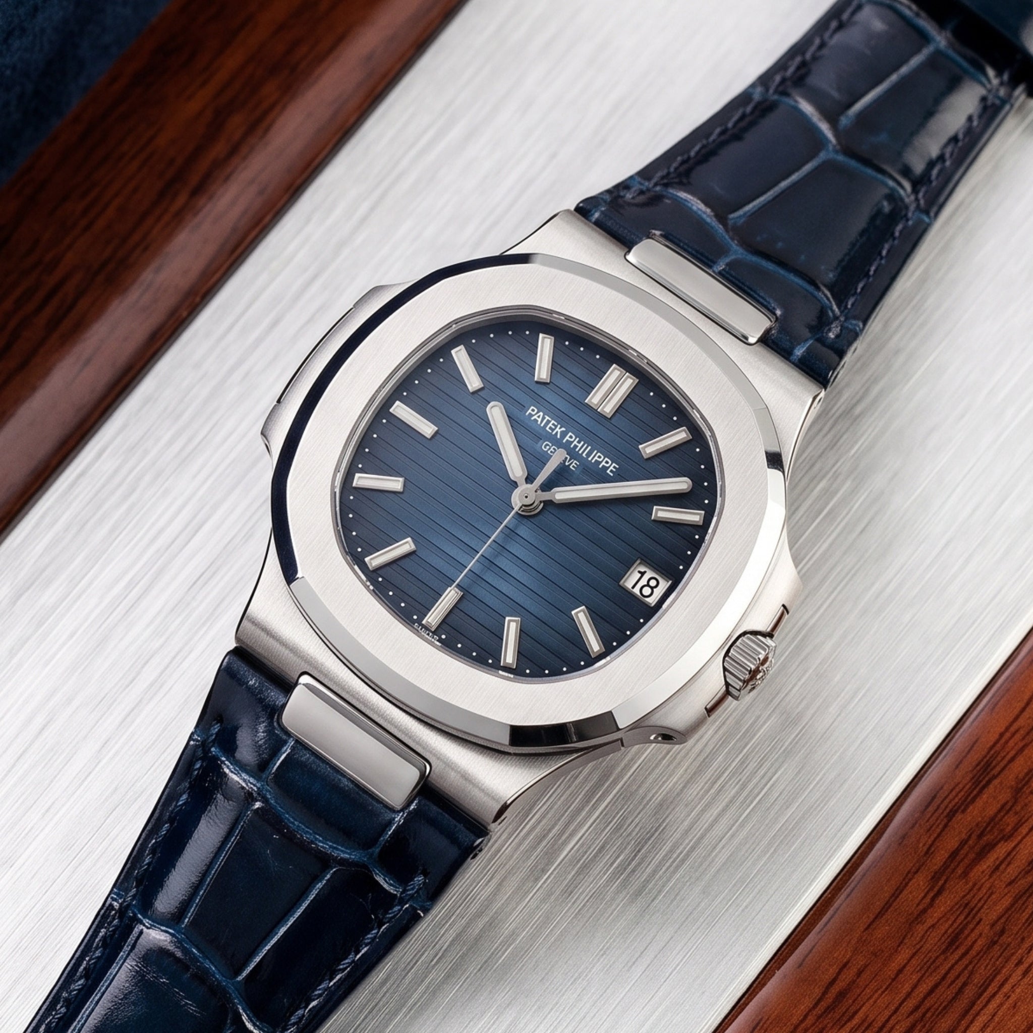 Lederarmband – Für Patek Philippe Nautilus – Blau - Helvetus