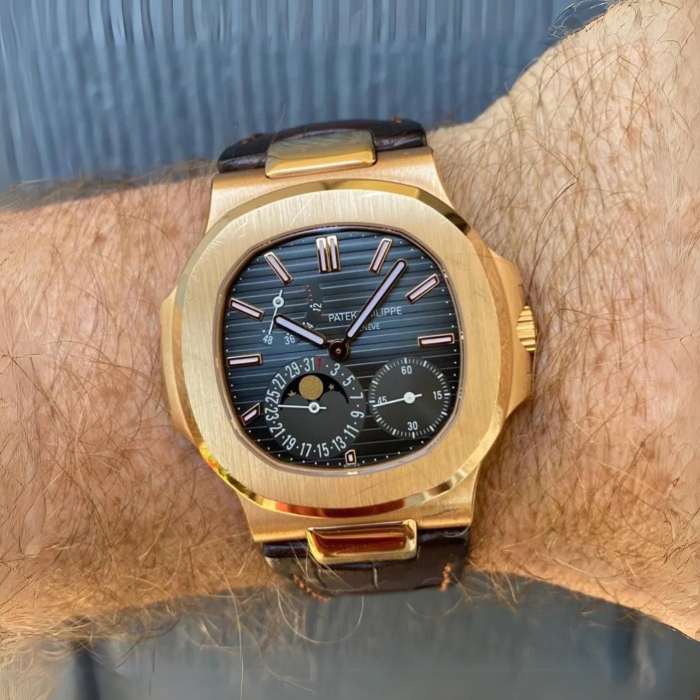 Lederarmband – Für Patek Philippe Nautilus – Braun - Helvetus DE