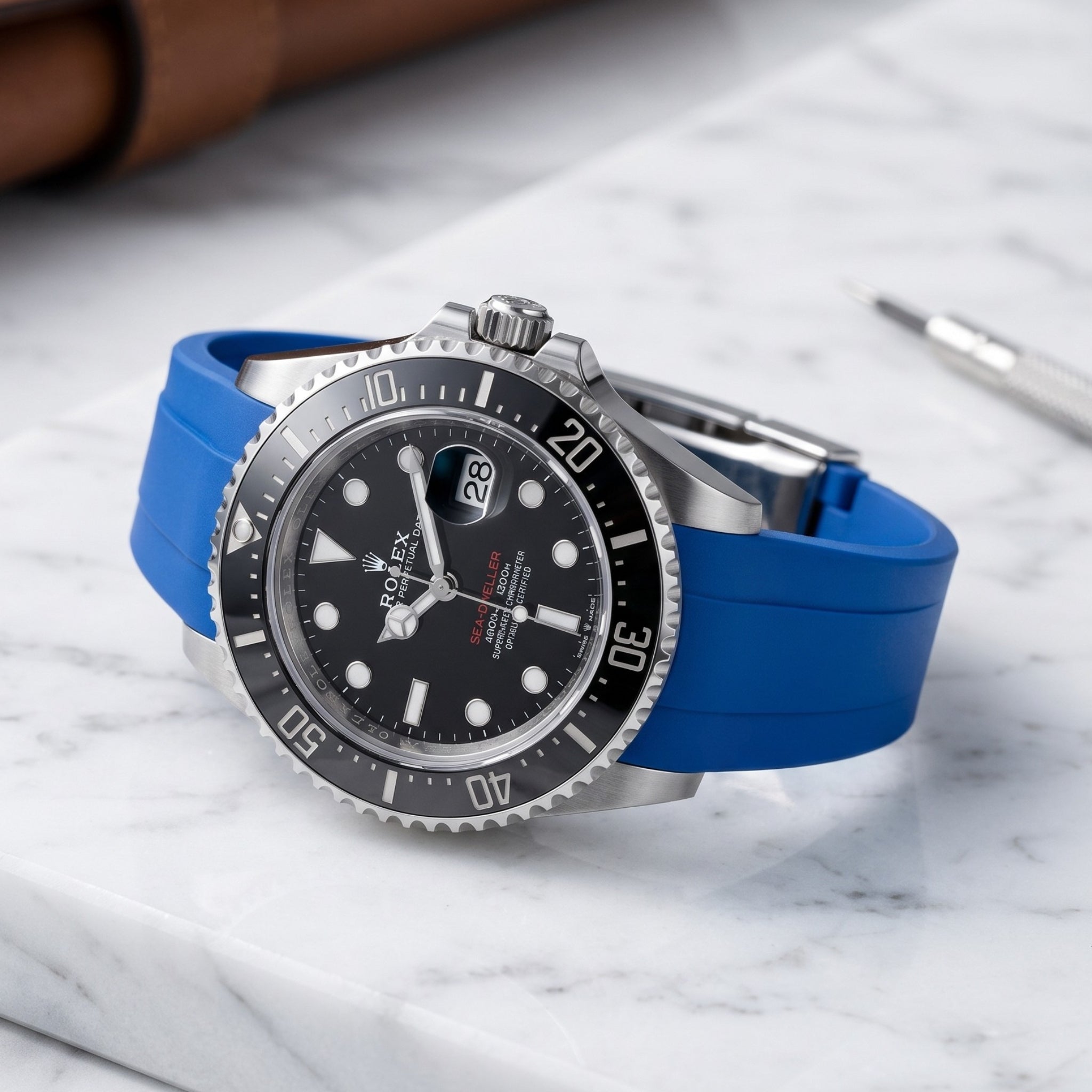 Kautschukarmband für Rolex Sea-Dweller – Blau
