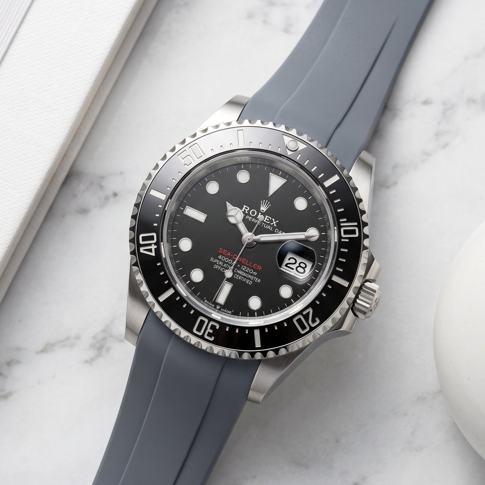Kautschukarmband für Rolex Sea-Dweller – Grau