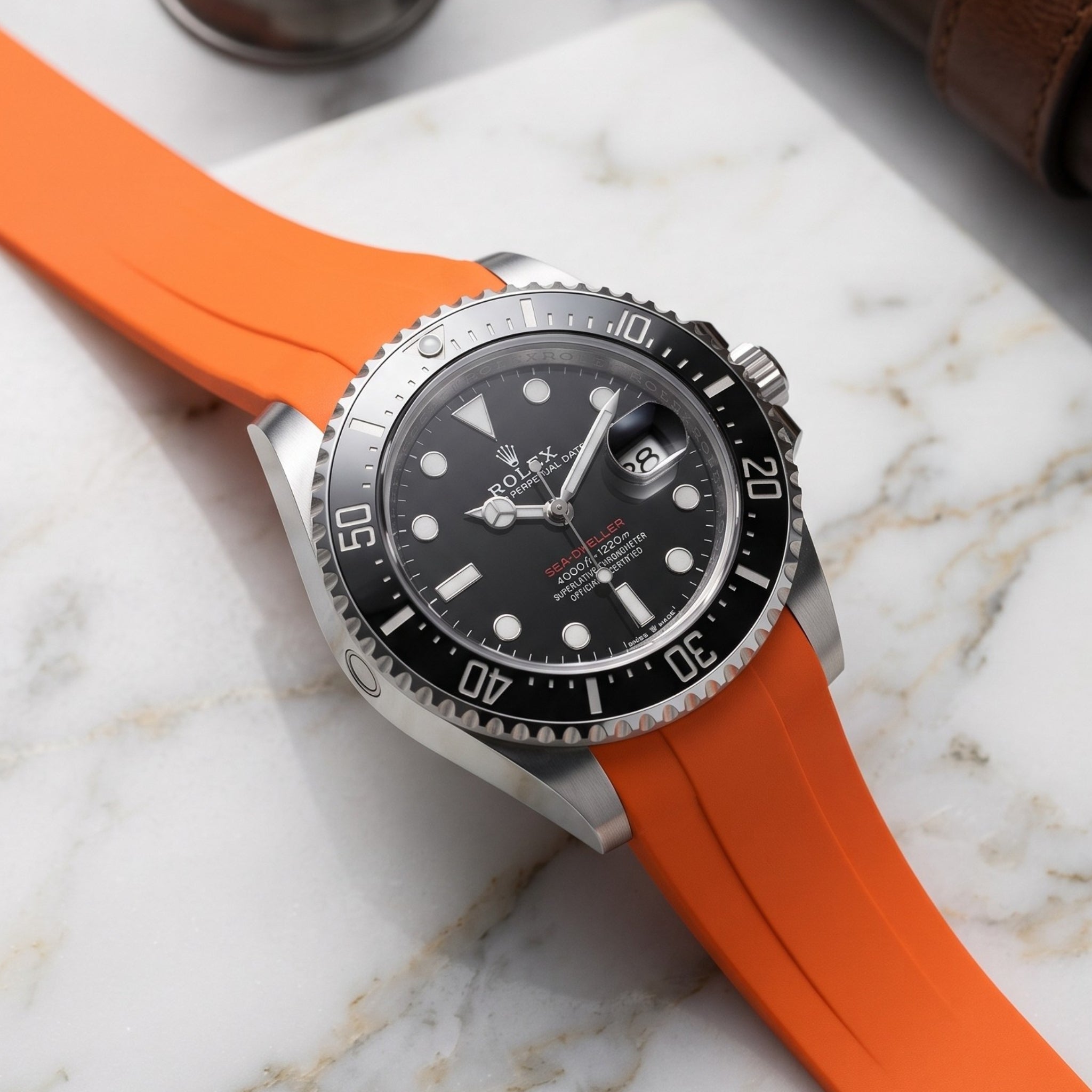 Kautschukarmband für Rolex Sea-Dweller – Orange