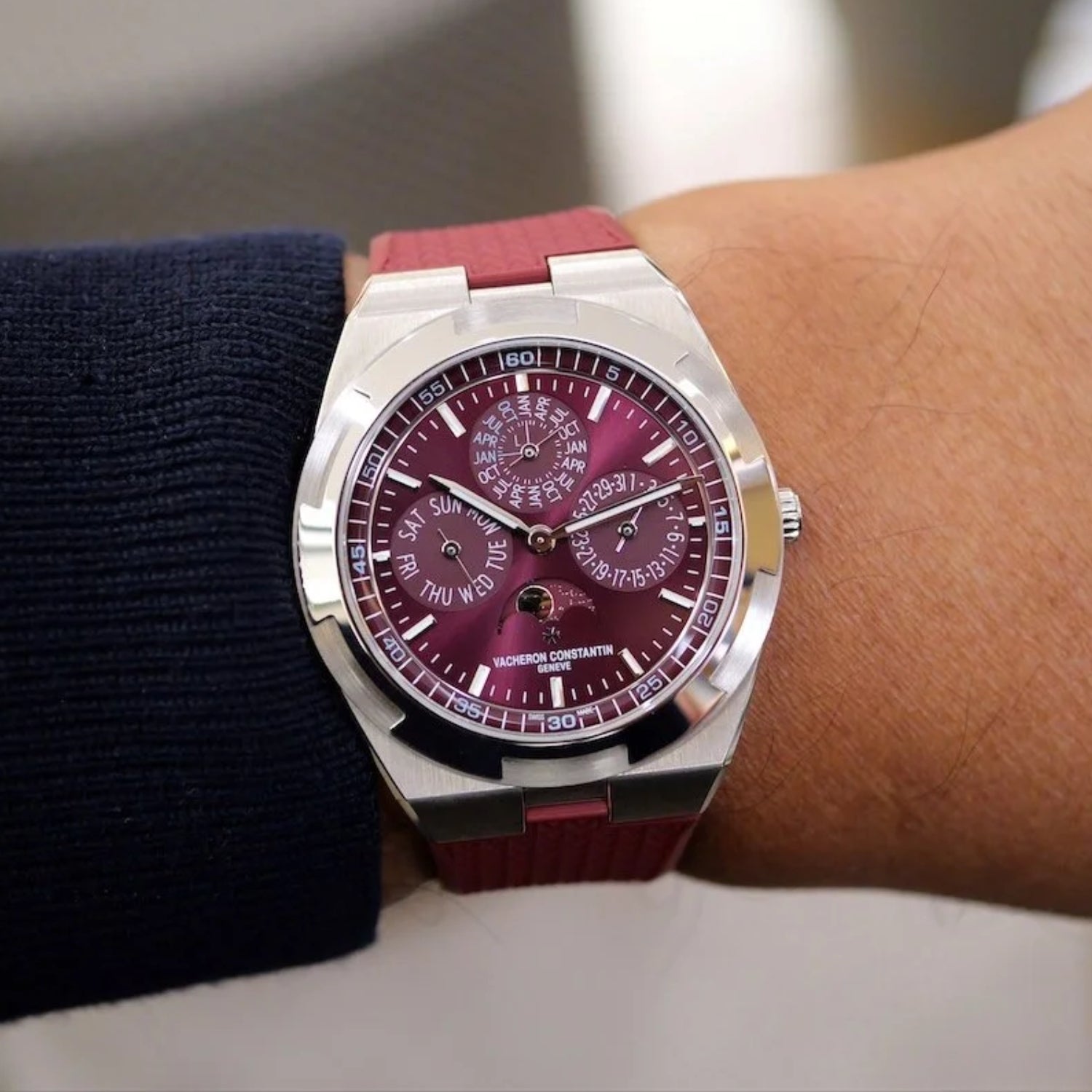 Kautschukarmband – für Vacheron Constantin Overseas – Bordeaux Rot