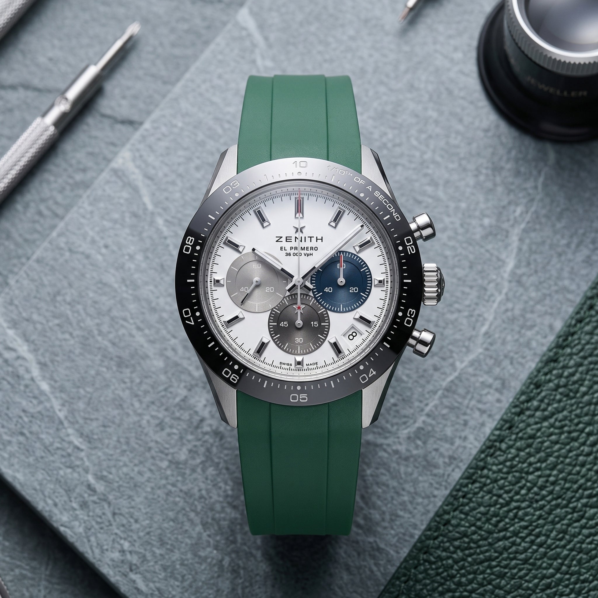 Kautschukarmband für alle Zenith Chronomaster Modelle – Grün