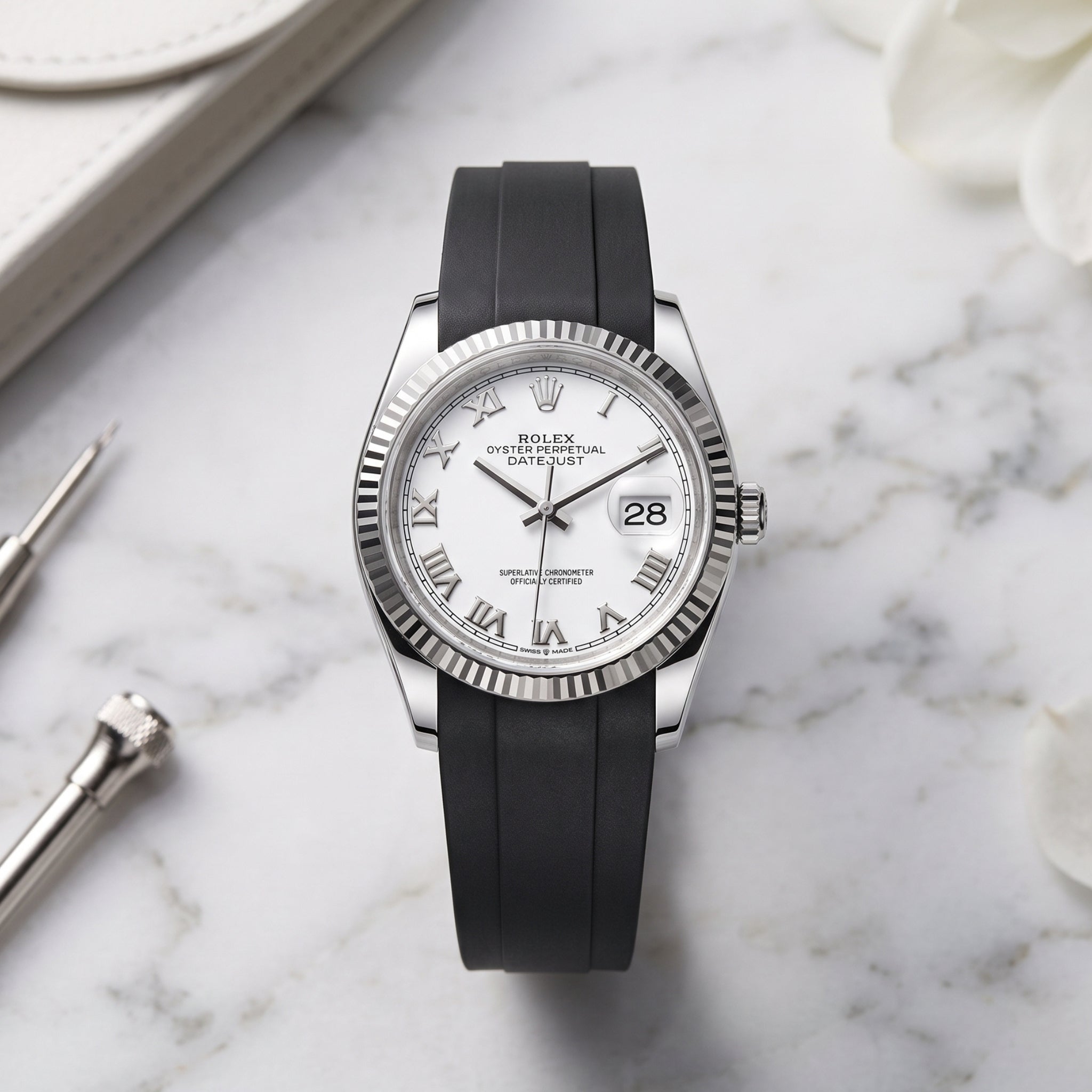 Kautschukarmband für Rolex Datejust 36 – Schwarz