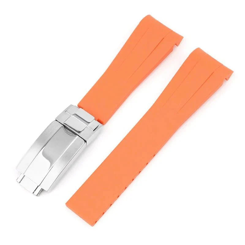 Deployant Rubber Strap - For Rolex Air - King - Orange - Helvetus