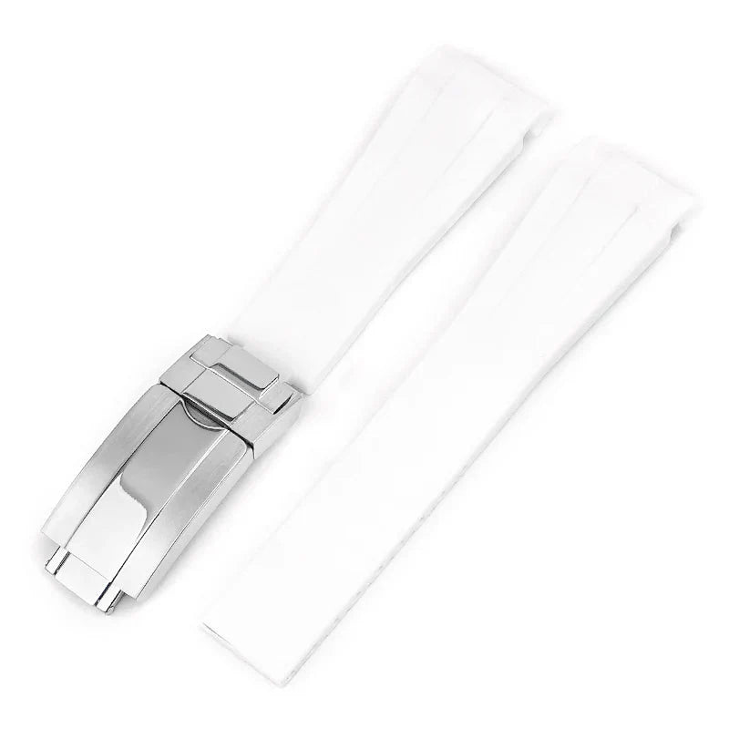 Deployant Rubber Strap - For Rolex Day - Date 40 - White - Helvetus