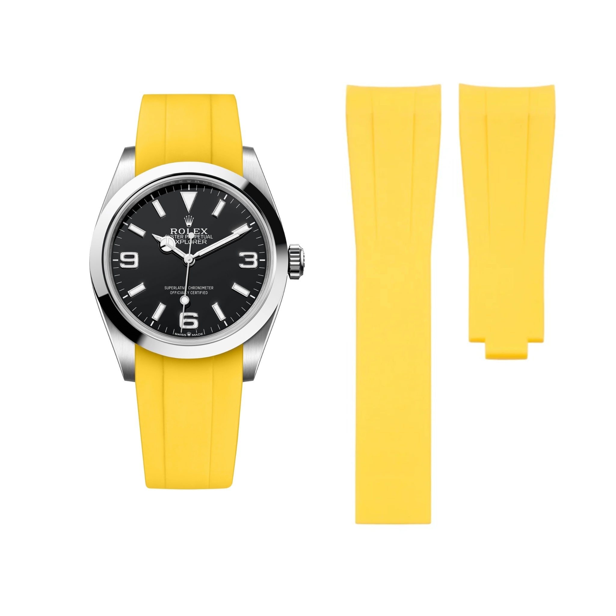 Deployant Strap - For Rolex Explorer I - Yellow - Helvetus