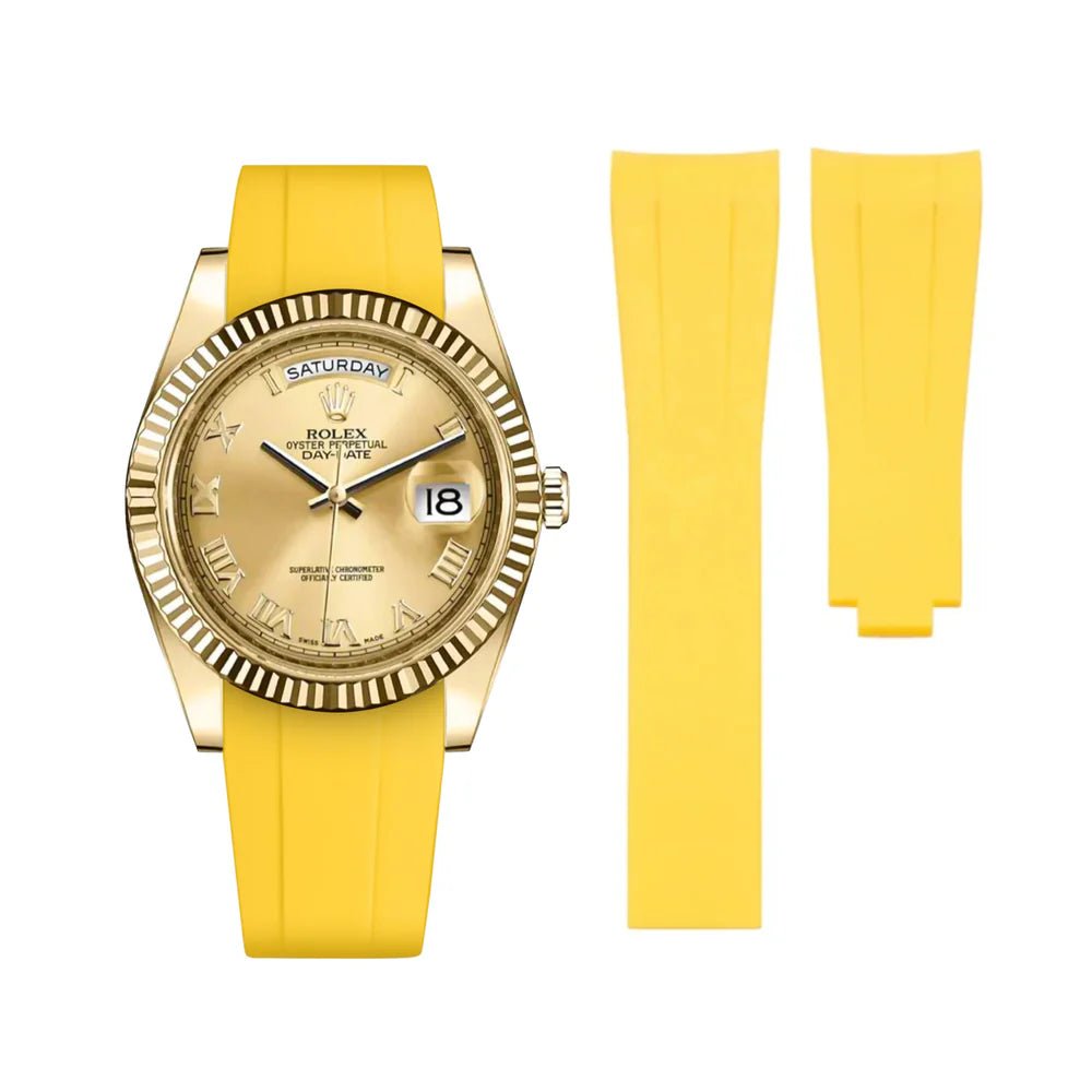 Faltschließe Kautschukarmband für Rolex Day - Date II 41mm – Gelb - Helvetus DE