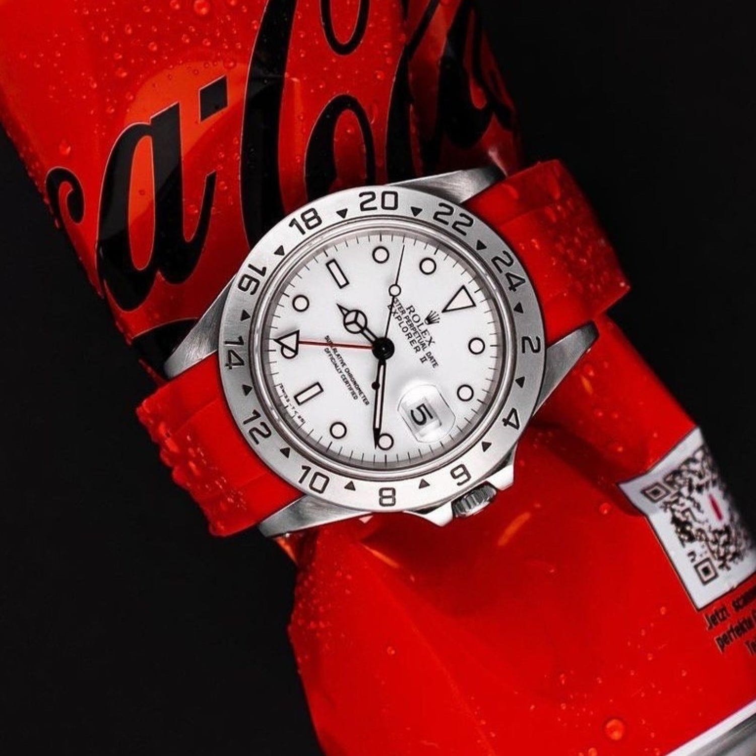 Faltschließe Kautschukarmband für Rolex Explorer II – Rot - Helvetus DE