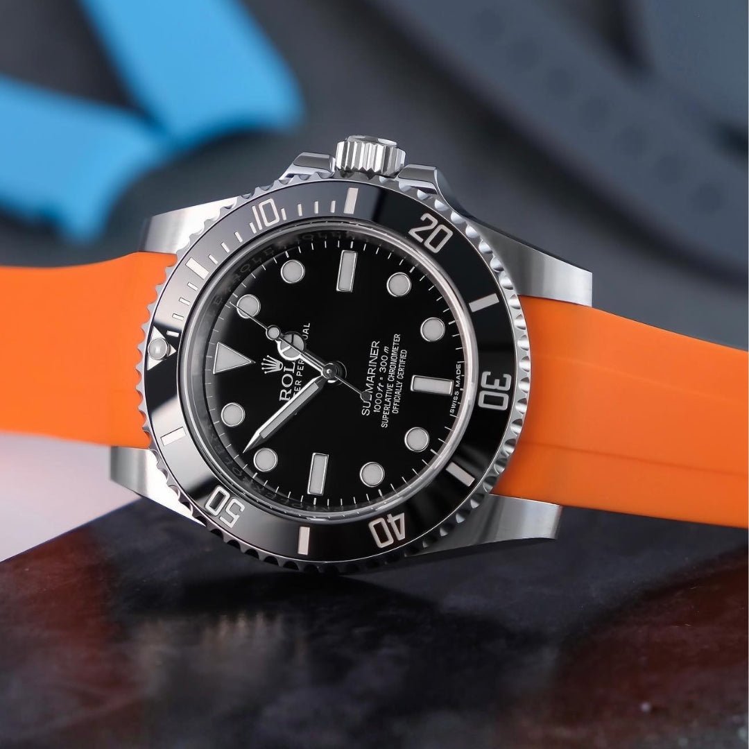 Faltschliesse Kautschukarmband für Rolex Submariner – Orange - Helvetus DE