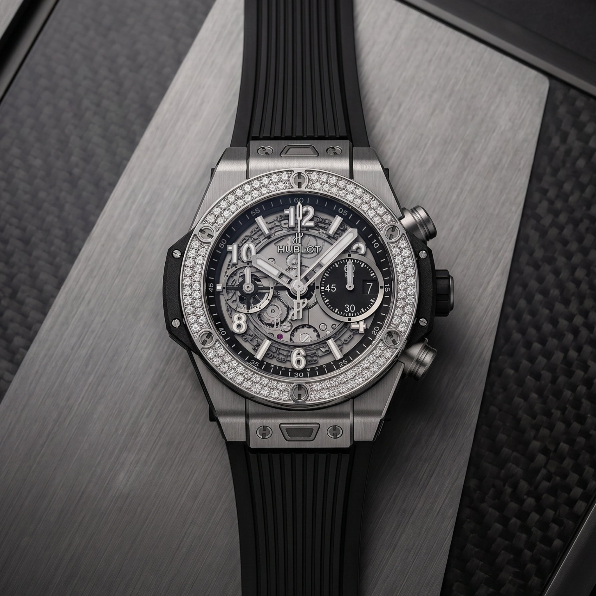 Hublot Big Bang Unico Click Armband aus Kautschuk – Schwarz - Helvetus