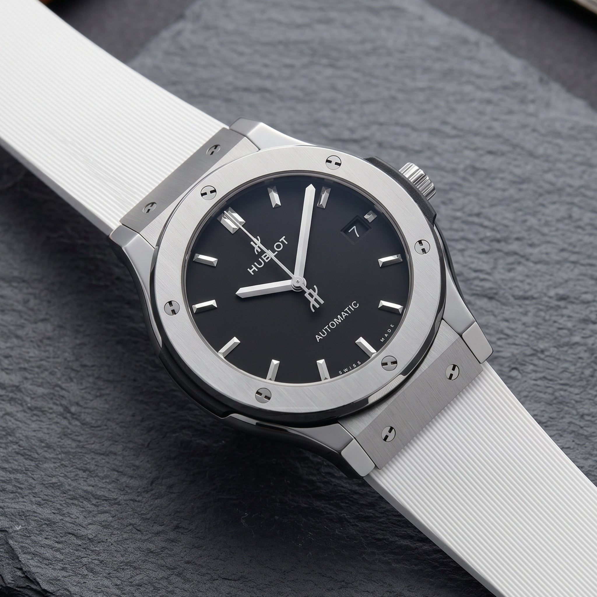 Kautschuk Armband – Für Hublot Classic Fusion – Weiß - Helvetus
