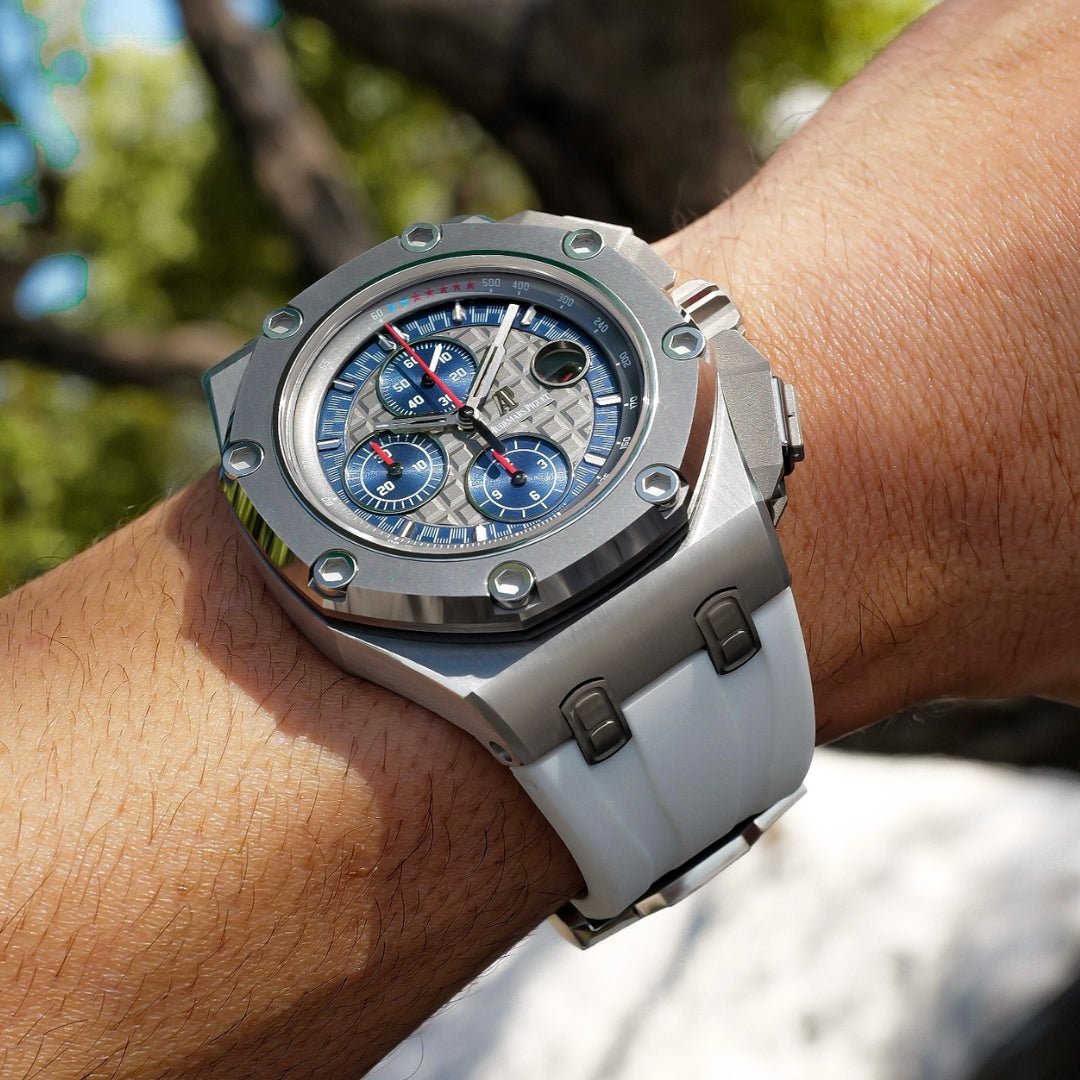 Kautschuk Armband - für alle Audemars Piguet Offshore 44mm - Weiss - Helvetus DE