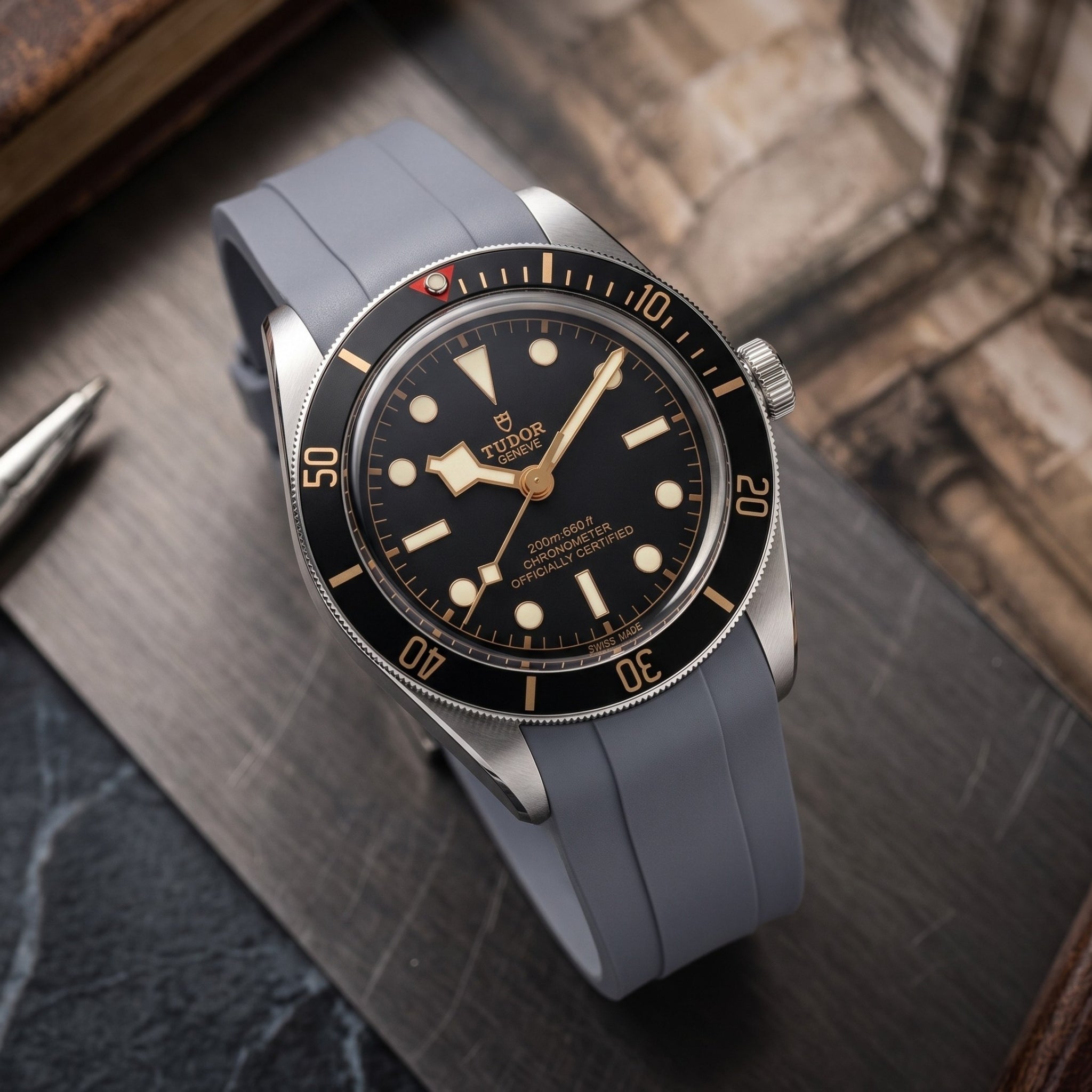 Kautschukarmband - Für alle Tudor Black Bay Modelle - Grau - Helvetus