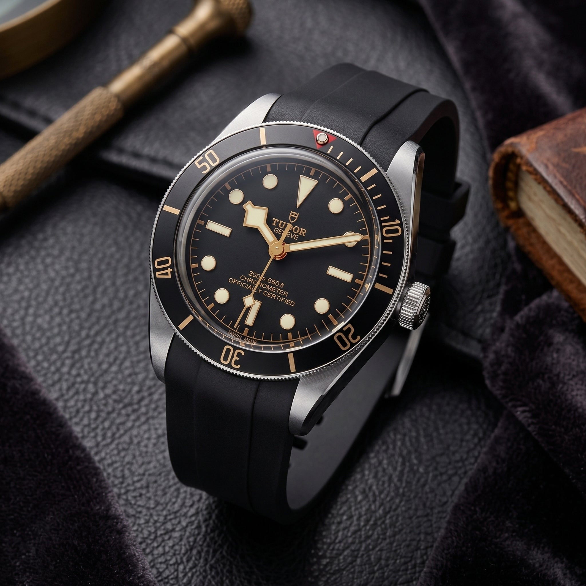 Kautschukarmband - Für alle Tudor Black Bay Modelle - Schwarz - Helvetus