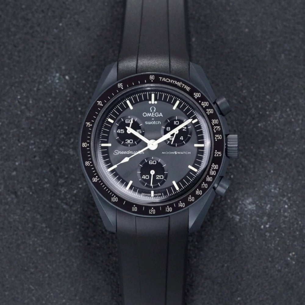 Kautschukarmband – Für Mission to Mercury | Omega X Swatch | MoonSwatch – Schwarz - Helvetus DE