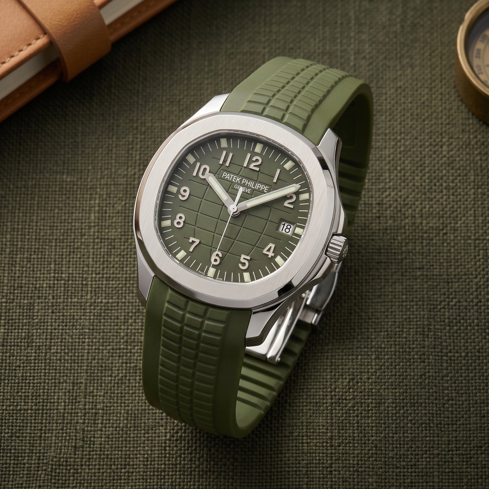 Kautschukarmband – Für Patek Philippe Aquanaut – Olivgrün - Helvetus