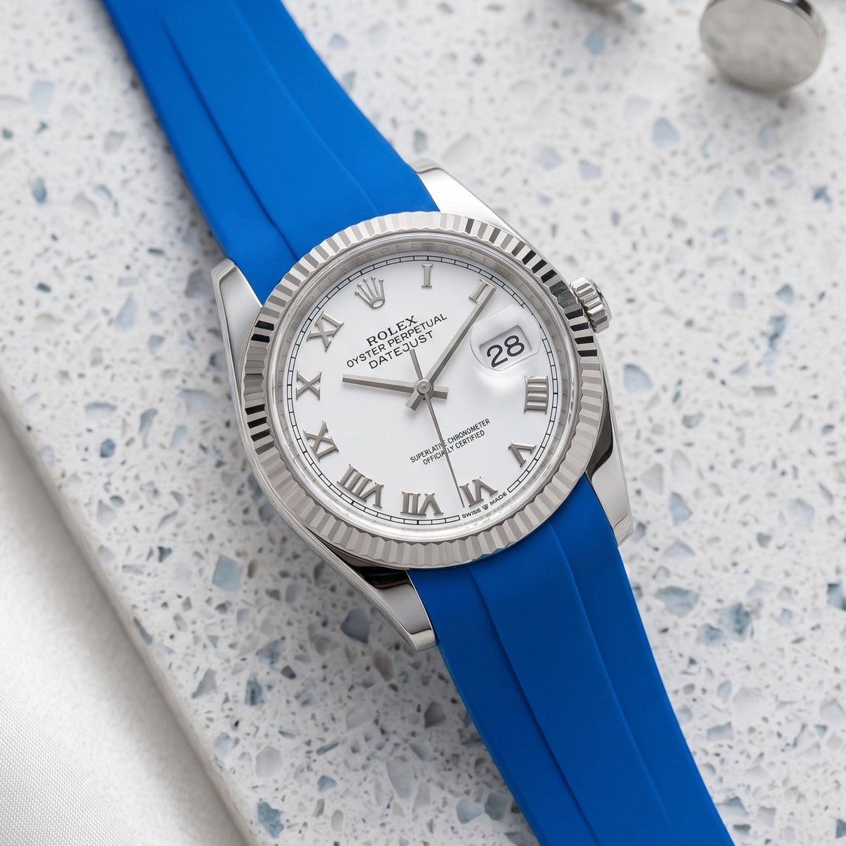 Kautschukarmband für Rolex Datejust 36 – Blau - Helvetus