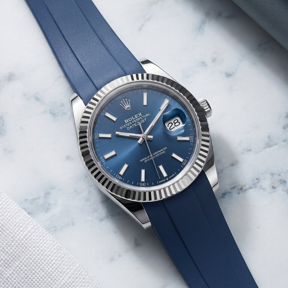 Kautschukarmband für Rolex Datejust 41mm – Dunkel Blau - Helvetus