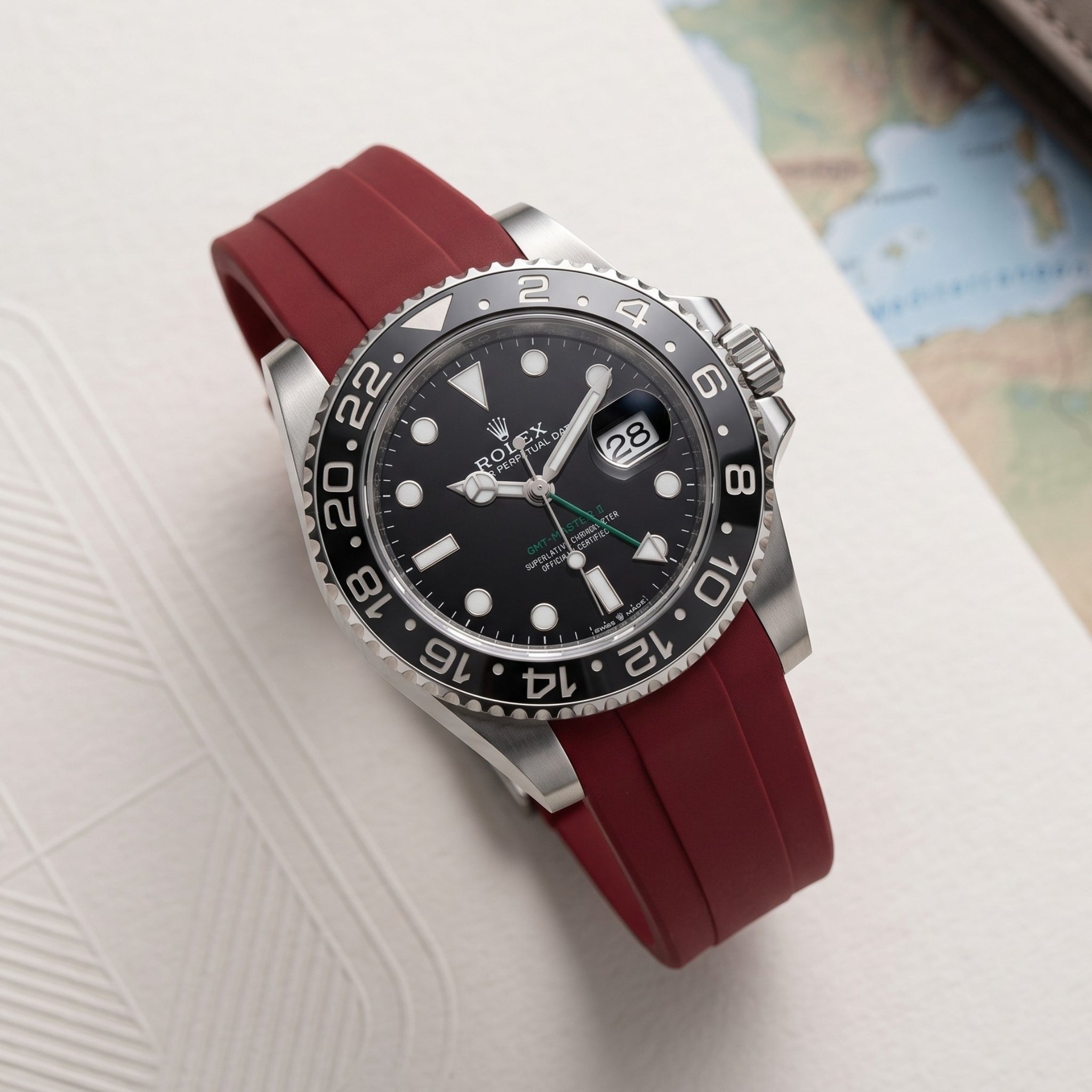 Kautschukarmband für Rolex GMT-Master II – Bordeaux - Helvetus